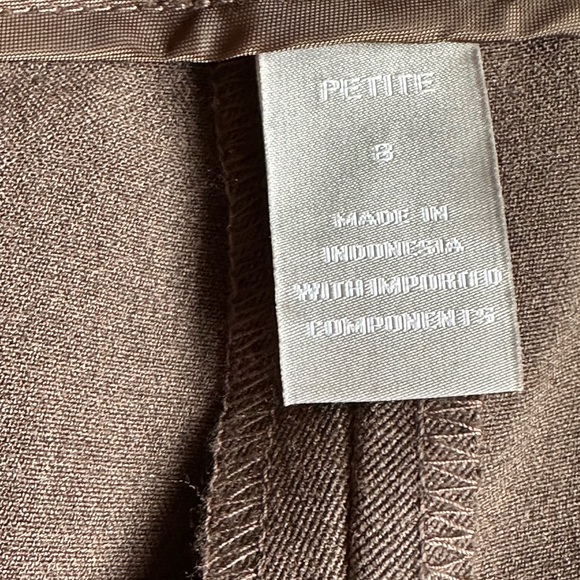 Liz Claiborne Audra Low Rise Waist Brown Straight Leg Dress Pants Sz 8P Pleated - Picture 10 of 15